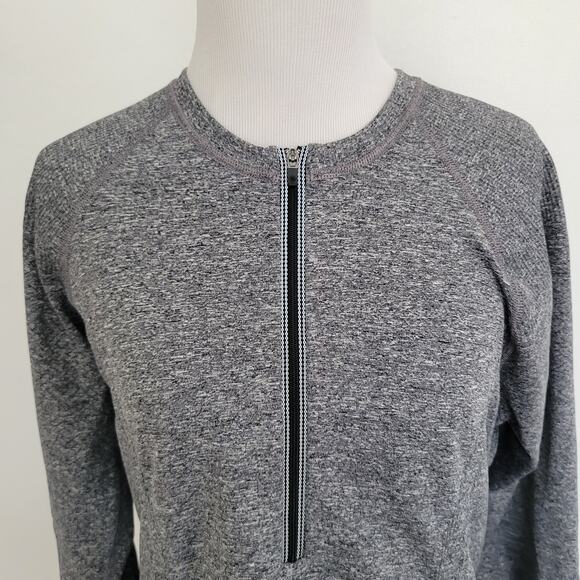 Athleta Half Zip Tracker Running Shirt Long Sleeve Stretch Gray Women XL - Picture 4 of 10